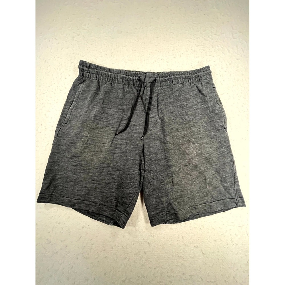 George Lounge Shorts Mens L(36-38) Heather Black Cotton Mid‎ Rise Drawstring